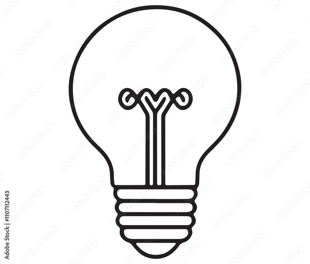 Light bulb icon, Outline light bulb vector illustration Light bulb icon, Outline light bulb vector illustration