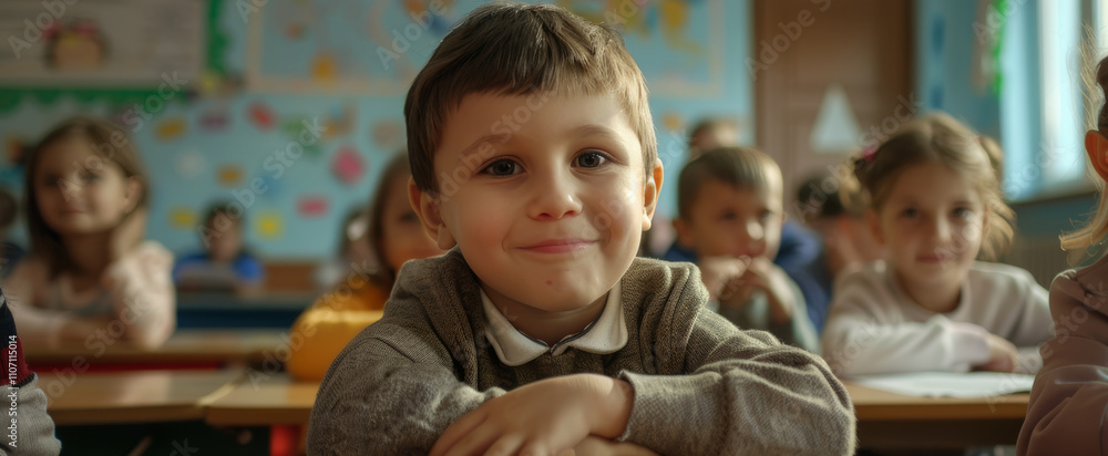 primary elementary school group of children studying in the classroom. learning and sitting at the desk. young cute kids smiling, high quality photo primary elementary school group of children studying in the classroom. learning and sitting at the desk. young cute kids smiling, high quality photo