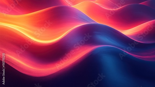 Abstract background with flowing lines in red, orange, and blue.