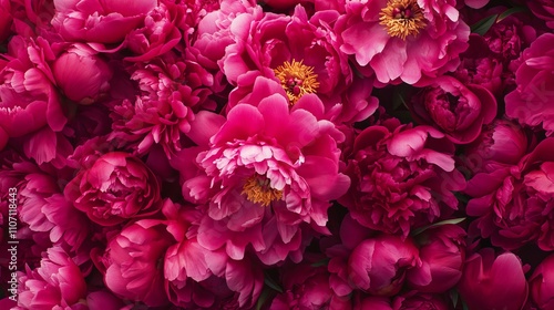 Wallpaper Mural Vibrant large bouquet of bright magenta peonies close-up with lush petals and rich colors Torontodigital.ca