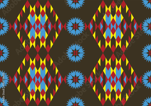 seamless native triangle pattern design for geometric fabric wallpaper background ornament carpet art print  wrapping textile African