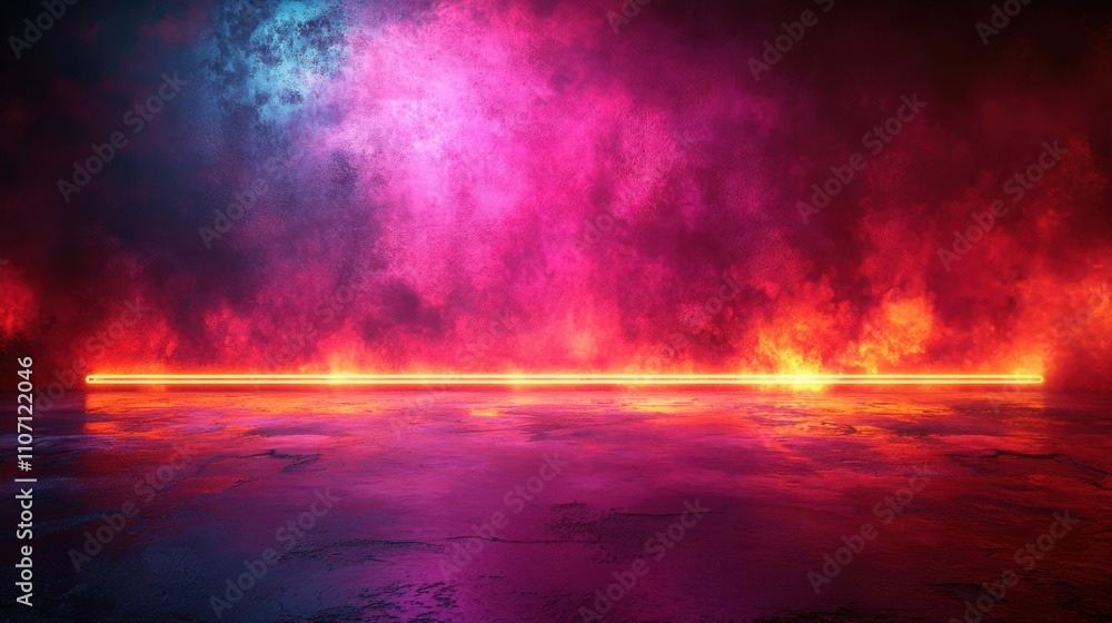 Vivid retro-inspired neon sign set against a vibrant gradient backdrop, exuding nostalgic charm Vivid retro-inspired neon sign set against a vibrant gradient backdrop, exuding nostalgic charm