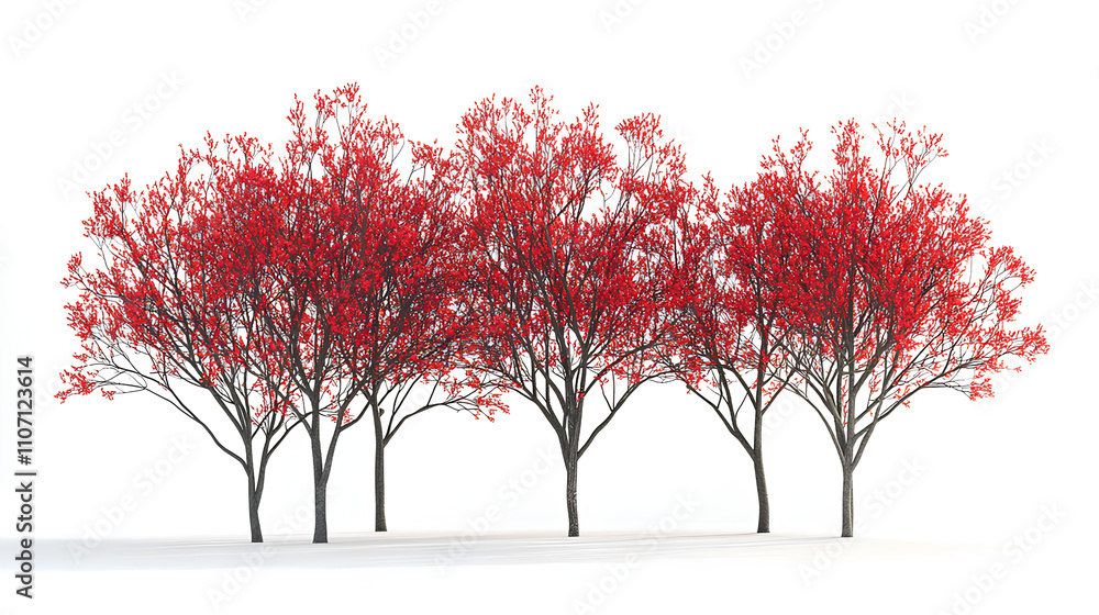 Spicebush trees on white background Spicebush trees on white background