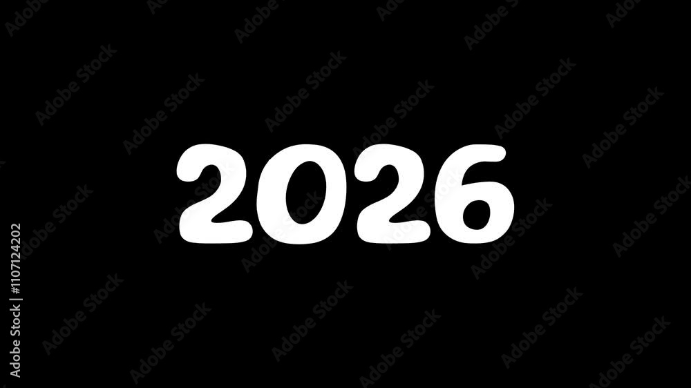 2026 YEAR text on black background. hew year. 2026 YEAR text on black background. hew year.