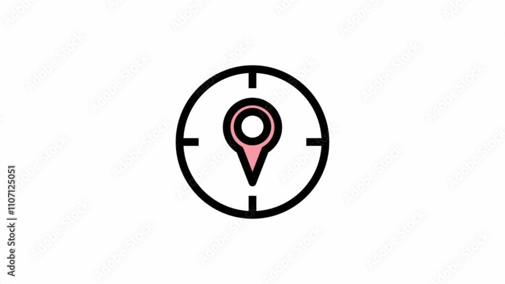 Modern GPS location pin animated icon - navigation motion design Modern GPS location pin animated icon - navigation motion design