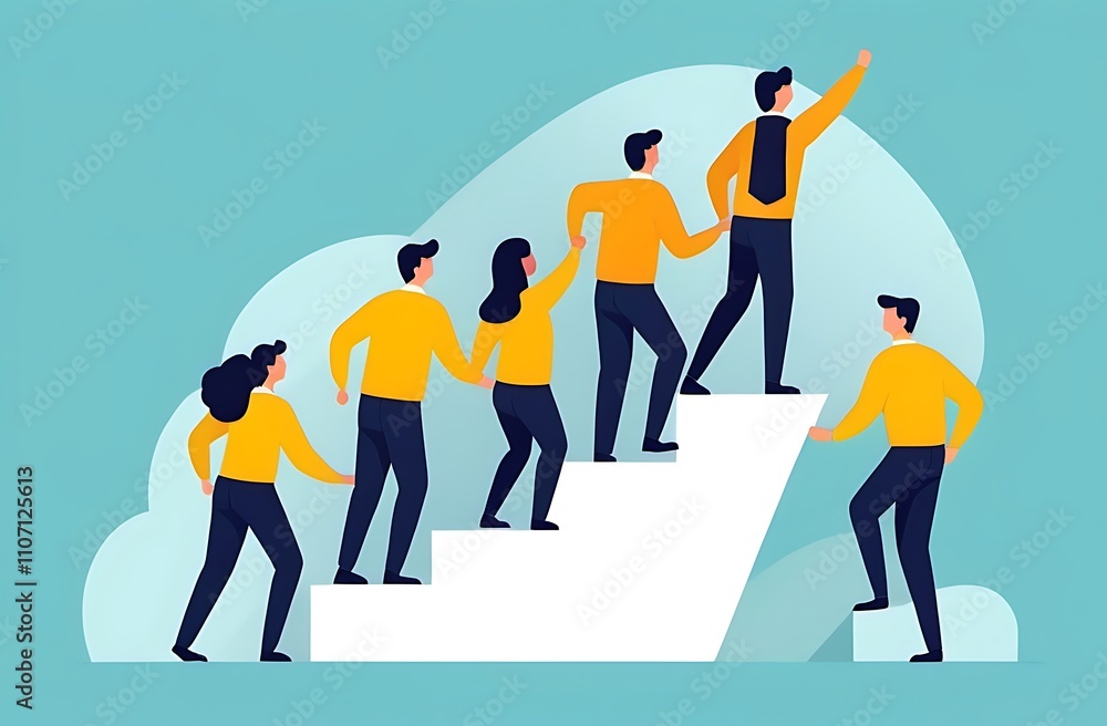 Team support help success, teamwork to progress and success together, company growth step or employee development, team achievement concept, business people team up holding hand help climb up stair. Team support help success, teamwork to progress and success together, company growth step or employee development, team achievement concept, business people team up holding hand help climb up stair.