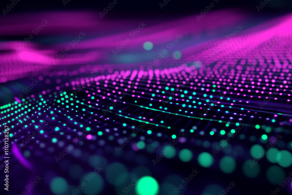 Abstract glowing lattice pattern, intricate neon purple and green designs radiating motion, futuristic and detailed Abstract glowing lattice pattern, intricate neon purple and green designs radiating motion, futuristic and detailed