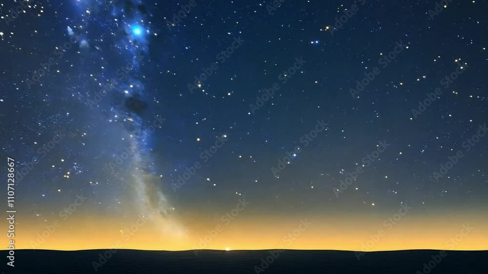 A Starry Night Over a Silhouetted Landscape A Starry Night Over a Silhouetted Landscape