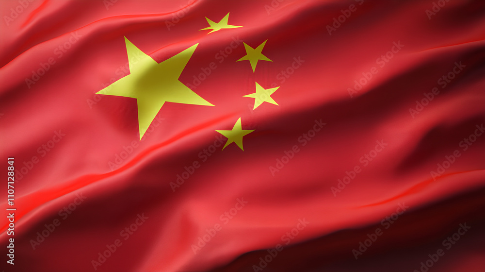 Chinese flag with a stock market chart, finance, economy and growth data Chinese flag with a stock market chart, finance, economy and growth data