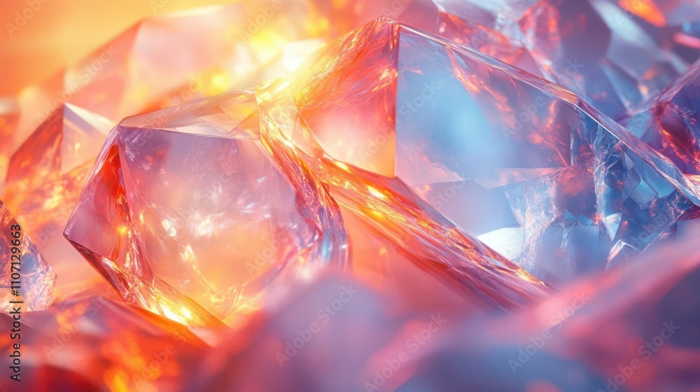 A vibrant close-up of shimmering crystals reflecting light, showcasing intricate details and a stunning blend of colors. A vibrant close-up of shimmering crystals reflecting light, showcasing intricate details and a stunning blend of colors.
