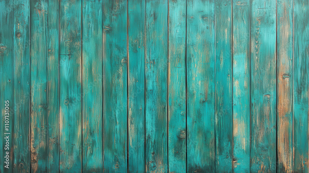 Bright turquoise wooden surface with rustic texture and charm Bright turquoise wooden surface with rustic texture and charm