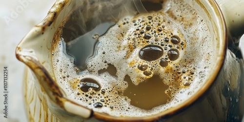 A kettle with mineral buildup on its spout, highlighting the effects of hard water. photo