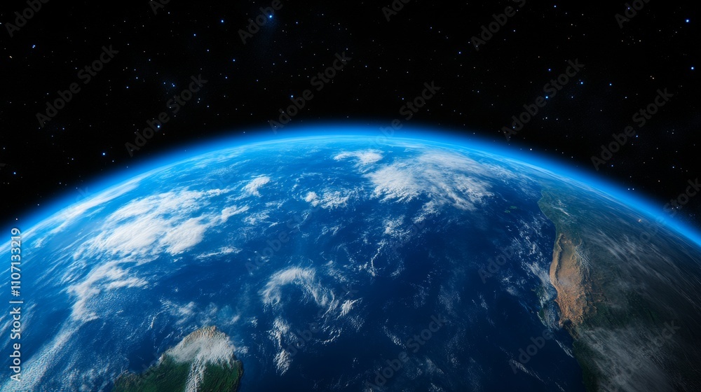 Fototapeta premium Stunning Earth View from Space Capturing Natural Beauty