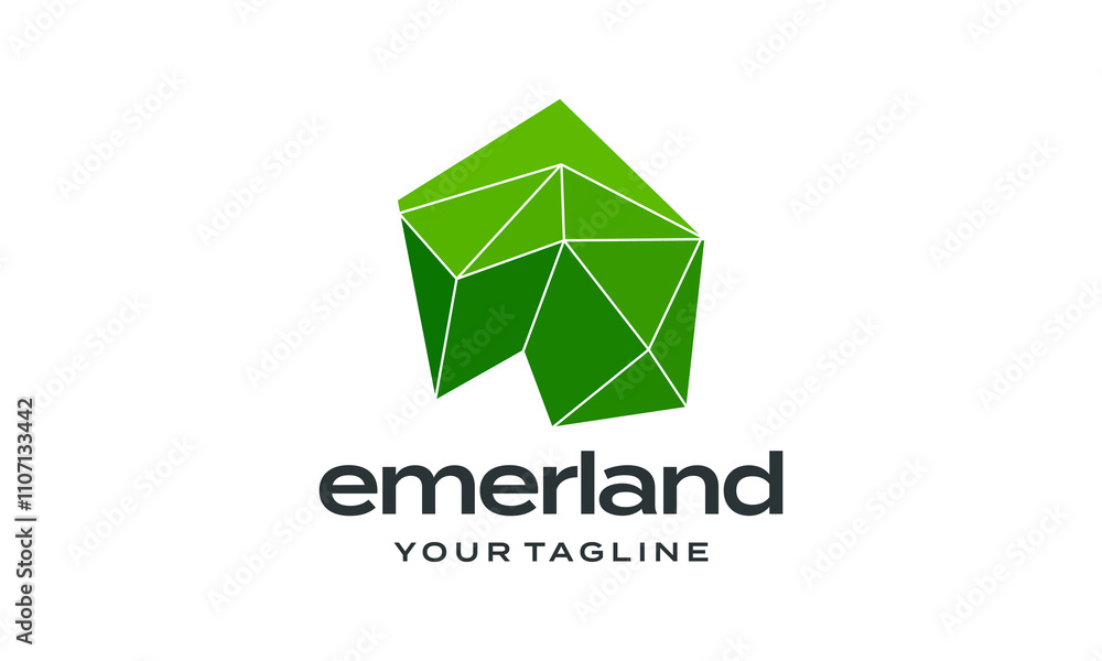 Abstract green geometric logo design. Abstract green geometric logo design.