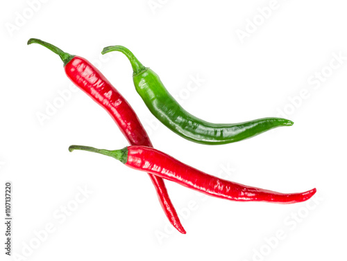 red and green hot chili peppers