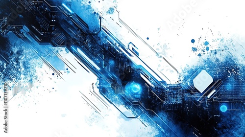 Blue abstract line art creative background material, commercial advertising illustration in the technology field, computer wallpaper
