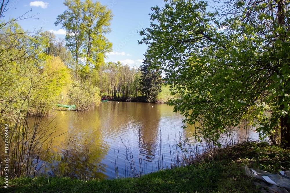 Summer landscape by the river background Summer landscape by the river background