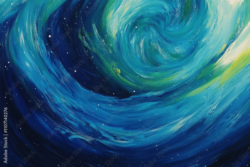 Abstract cosmic swirl texture, vibrant blue and green galaxies twisting in a starry expanse, ethereal and bold Abstract cosmic swirl texture, vibrant blue and green galaxies twisting in a starry expanse, ethereal and bold