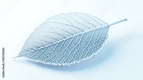 Delicate leaf, white isolate background