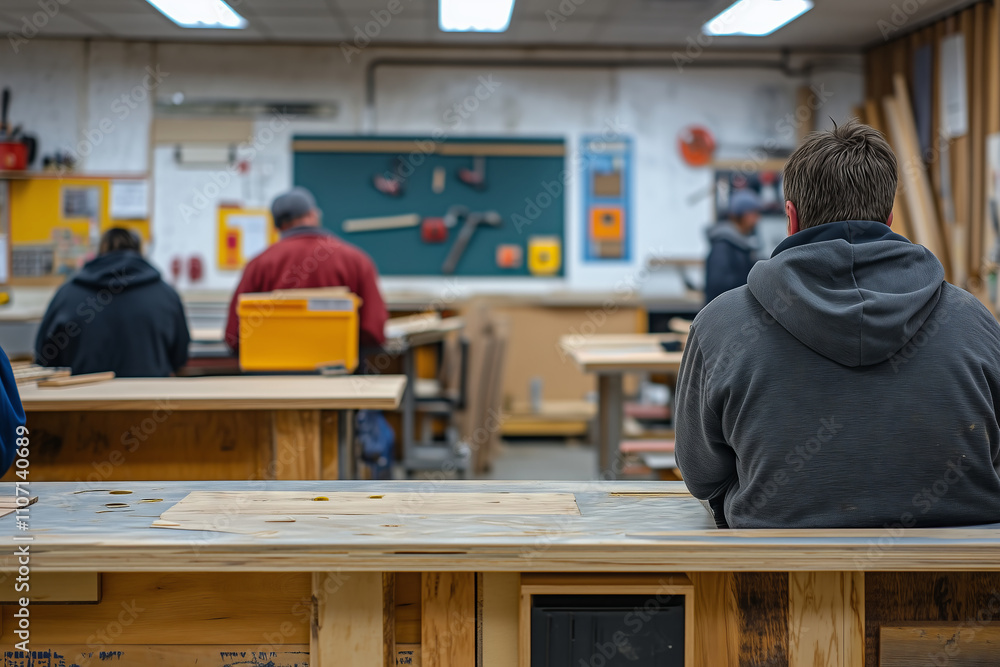 Carpentry students learn hands-on in a dynamic workshop Carpentry students learn hands-on in a dynamic workshop