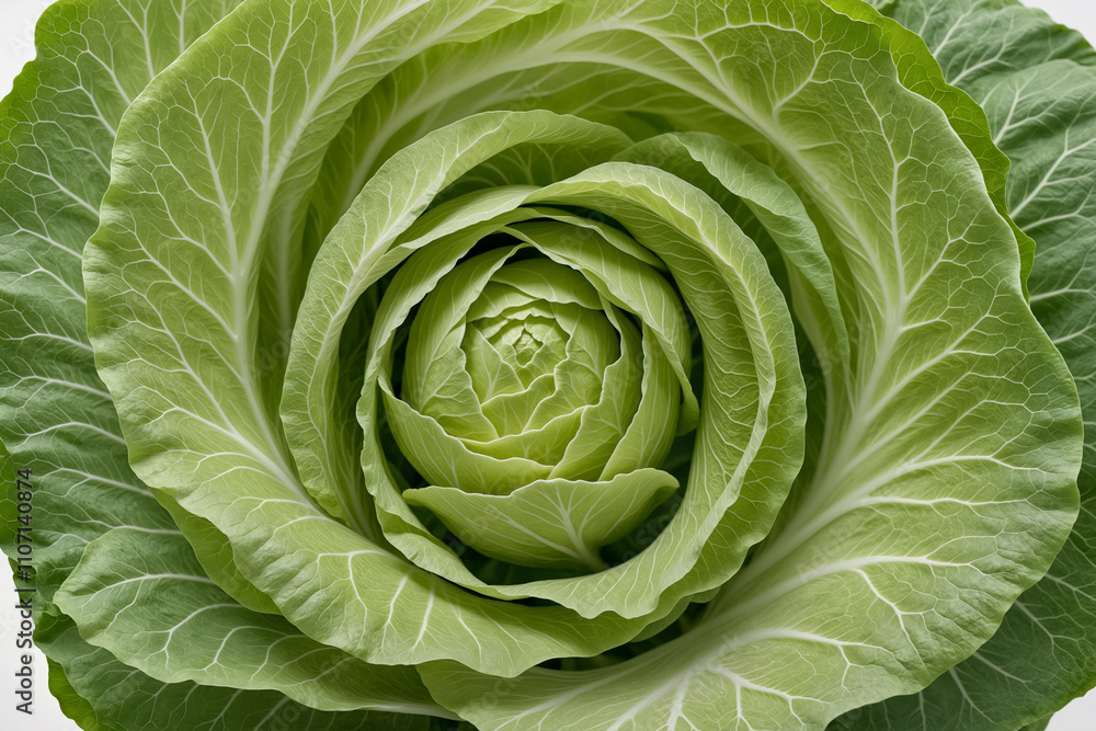 Fototapeta premium A head of cabbage photographed to resemble a blooming rose.