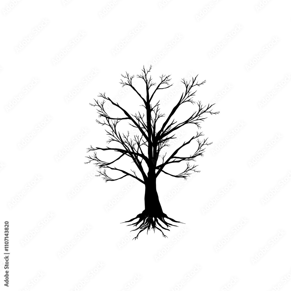 Obraz premium collection of black autumn tree icons without background