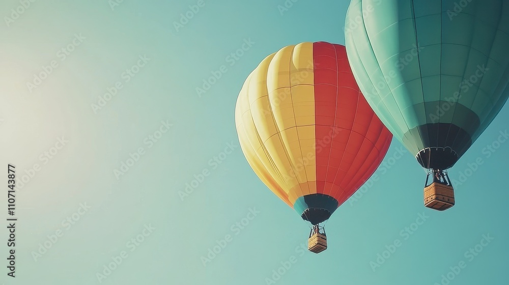 Fototapeta premium Colorful Hot Air Balloons in a Clear Sky