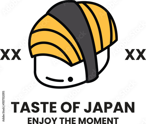 Japanese food sushi logo illustration