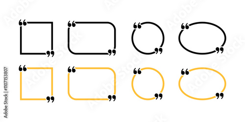 Text Frames Icon Set. Linear style. Vector icons