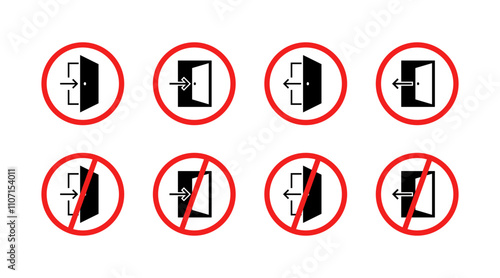 Free Download Exit and Login Icon Set. Door icons. Flat Style. Vector icons - GFXLoad
