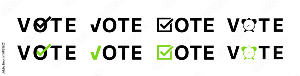 VOTE icon set. Voting design. Linear style. Vector icons VOTE icon set. Voting design. Linear style. Vector icons