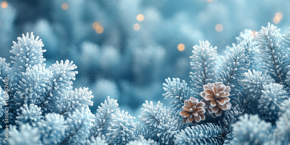 Snow spruce tree, Christmas tree close up, blue background. Merry Christmas and Happy Holidays greeting card, frame, banner. New Year. Noel. Winter xmas festive theme. Snow spruce tree, Christmas tree close up, blue background. Merry Christmas and Happy Holidays greeting card, frame, banner. New Year. Noel. Winter xmas festive theme.