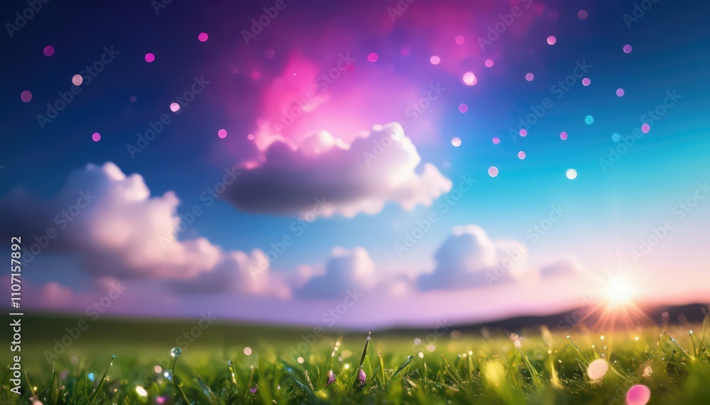 Obraz premium Daisy Garden Under A Clear Spring Sky