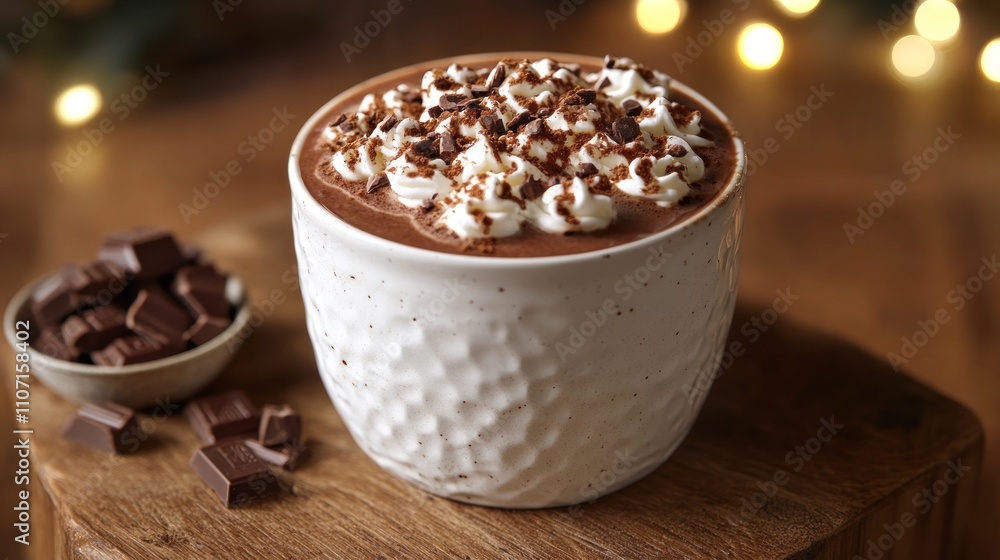 Warm Chocolate Hot Cocoa with Whipped Cream. Warm Chocolate Hot Cocoa with Whipped Cream.