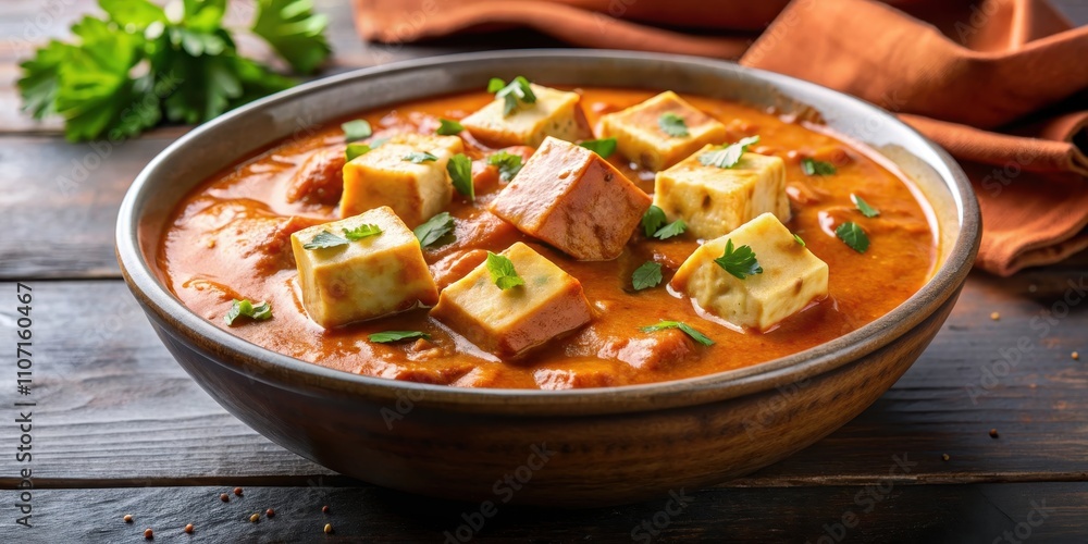 Creamy and flavorful Paneer Butter Masala with soft paneer cubes simmered in a rich tomato and cream gravy , Indian cuisine Creamy and flavorful Paneer Butter Masala with soft paneer cubes simmered in a rich tomato and cream gravy , Indian cuisine