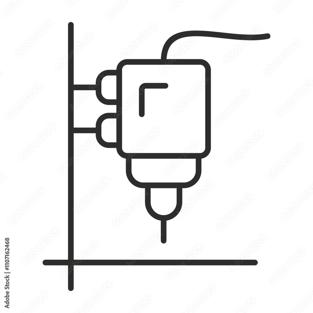 3D printing outline icon, editable vector illustration and transparent graphic element. Isolated on white background 3D printing outline icon, editable vector illustration and transparent graphic element. Isolated on white background