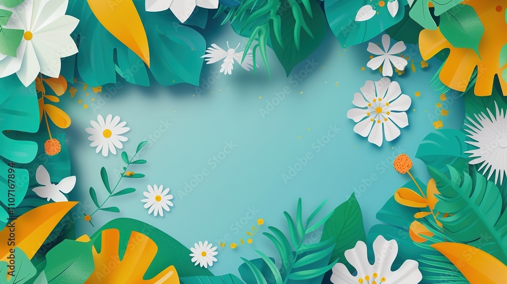 Obraz premium Paper Cutting Style Background - A creative and intricate design. The paper cutting technique creates a detailed and artistic backdrop.