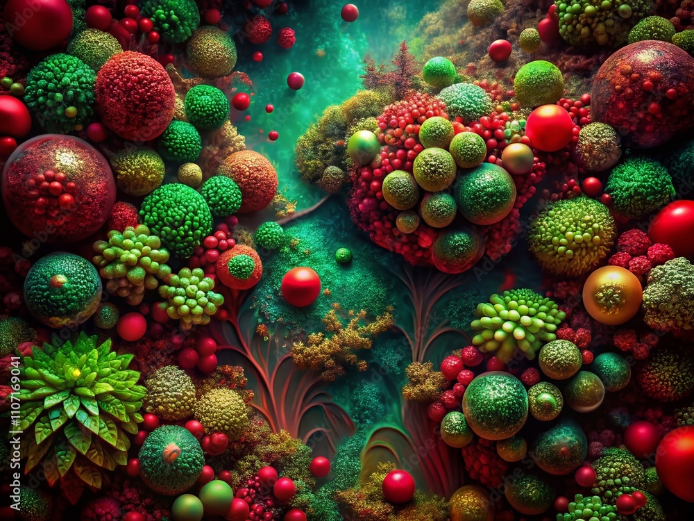 Fototapeta premium Surreal Textured Photography Background Blending Crimson and Green Hues for Creative Visuals and Artistic Projects in Unique Compositions and Designs