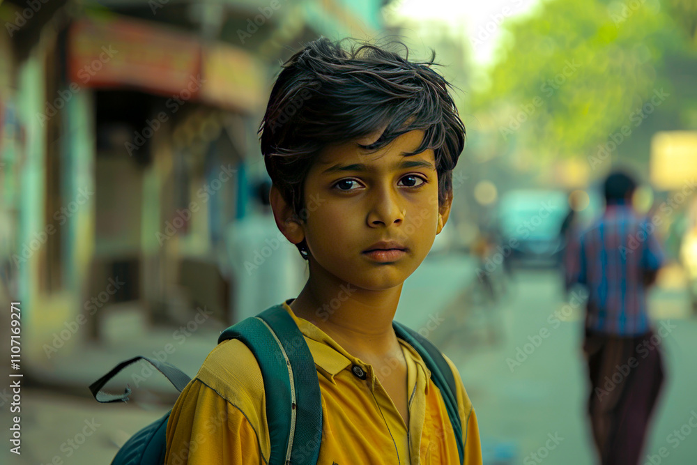A young Indian boy faces problems with determination and optimism, approaching challenges with a positive attitude and inspiring others with his resilience and resourcefulness. A young Indian boy faces problems with determination and optimism, approaching challenges with a positive attitude and inspiring others with his resilience and resourcefulness.