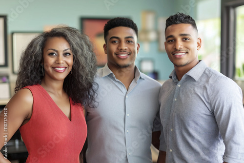 Group of smiling individuals in a modern cafe setting during the day. Generative AI Free Download Group of smiling individuals in a modern cafe setting during the day. Generative AI - GFXLoad