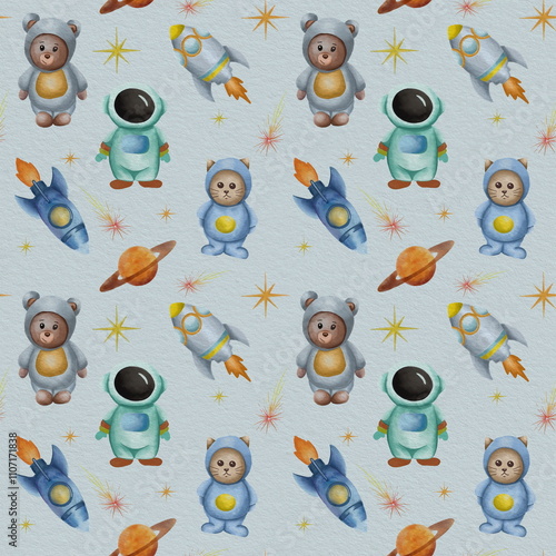 space pattern, space, rocket, planet, sky, child, dream, entertainment, object, subject, pastel, background, backdrop, background picture, group