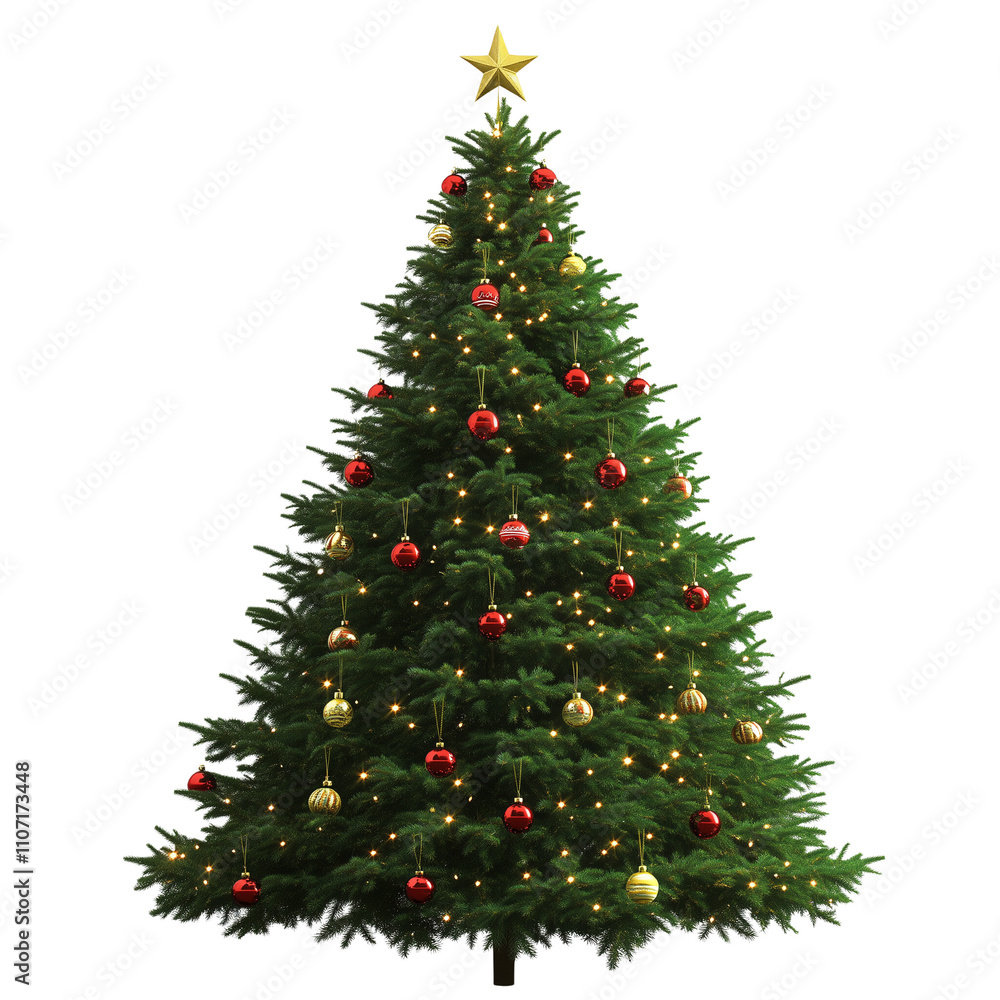Christmas Tree Red & Gold Decorations transparent png Christmas Tree Red & Gold Decorations transparent png