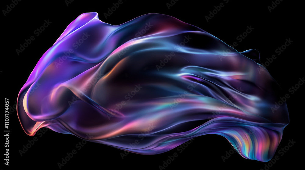 Surreal iridescent shape morphing in dark dreamlike space, creating mesmerizing visual experience. fluidity and colors evoke sense of wonder and intrigue Surreal iridescent shape morphing in dark dreamlike space, creating mesmerizing visual experience. fluidity and colors evoke sense of wonder and intrigue