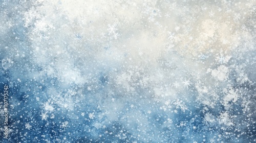 Magical flying snowflakes backdrop. Snowstorm speck frozen particles. Snowfall sky white teal blue illustration. Soft snowflakes january vector. Snow hurricane scenery.