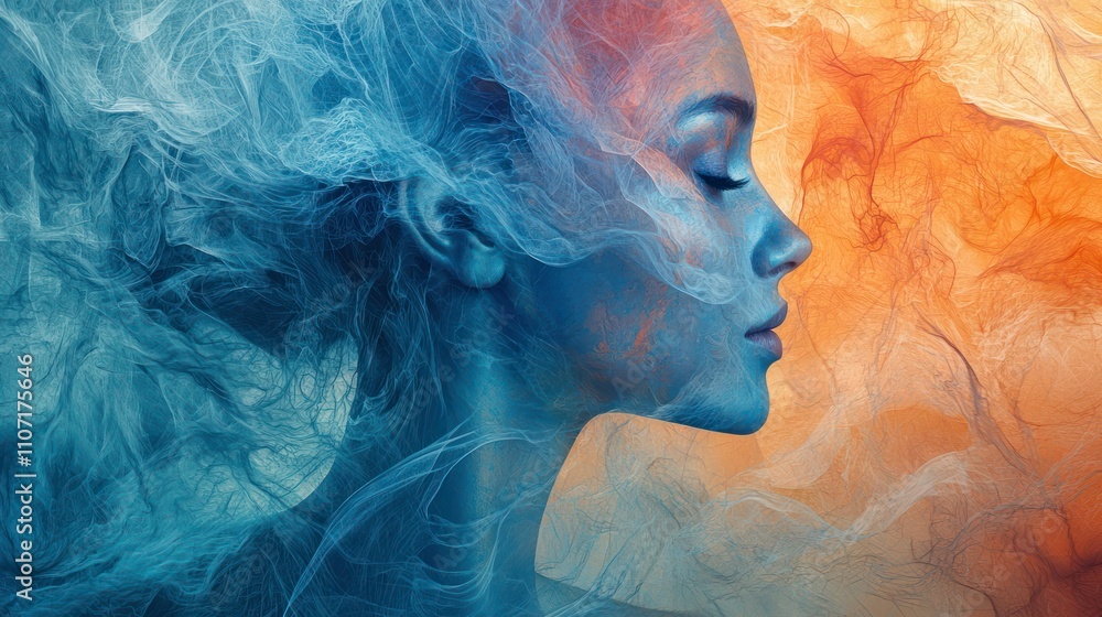 Fototapeta premium A creative portrait background featuring abstract shapes and soft colors, perfect for enhancing any subject's image