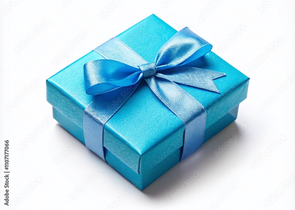 Top View of a Beautiful Blue Gift Box Isolated on a Crisp White Background for Stunning Low Light Photography, Perfect for Celebrations, Birthdays, and Special Occasions Top View of a Beautiful Blue Gift Box Isolated on a Crisp White Background for Stunning Low Light Photography, Perfect for Celebrations, Birthdays, and Special Occasions