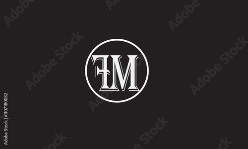 FM, MF , F , M , Abstract Letters Logo Monogram
