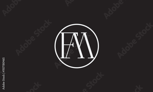 FM, MF , F , M , Abstract Letters Logo Monogram