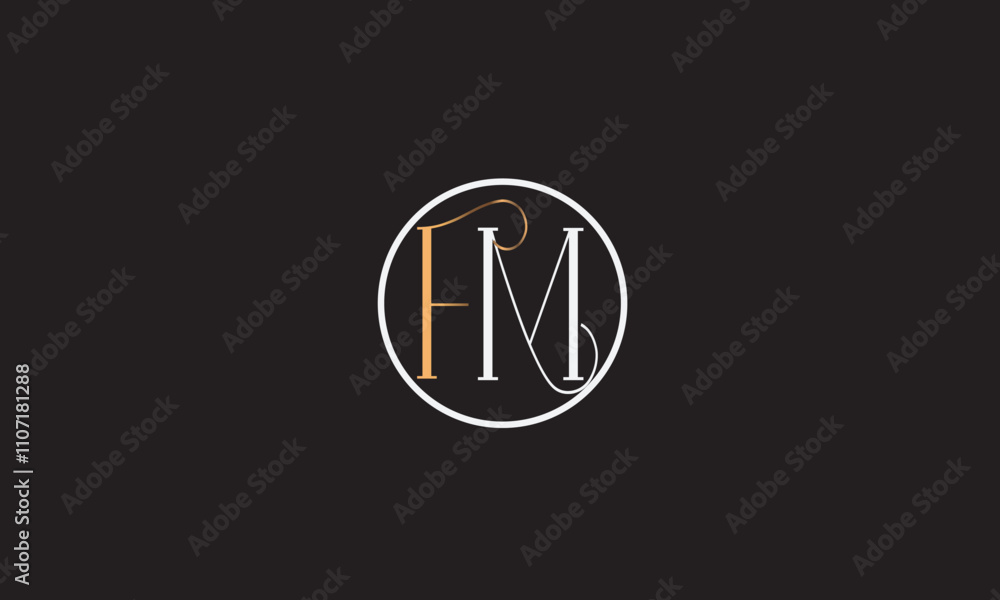 FM, MF , F , M , Abstract Letters Logo Monogram FM, MF , F , M , Abstract Letters Logo Monogram