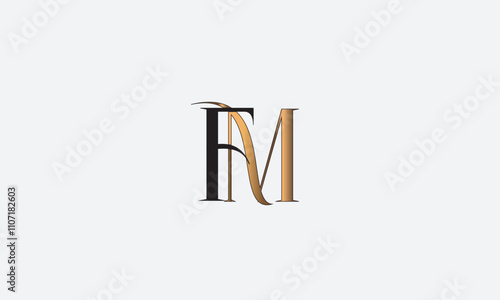 FM, MF , F , M , Abstract Letters Logo Monogram